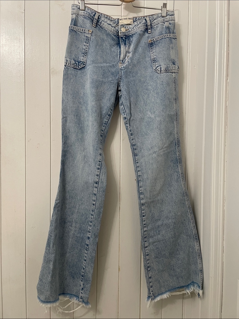 Free People - We The Free Light Blue Izzy Frayed-Hem Jeans - 28 - Picture 3 of 11